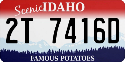 ID license plate 2T7416D