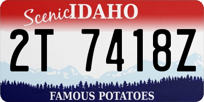 ID license plate 2T7418Z