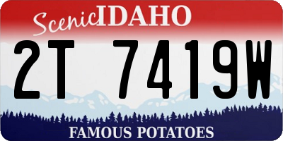 ID license plate 2T7419W