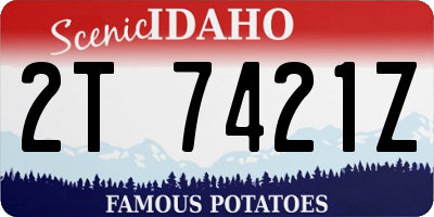 ID license plate 2T7421Z