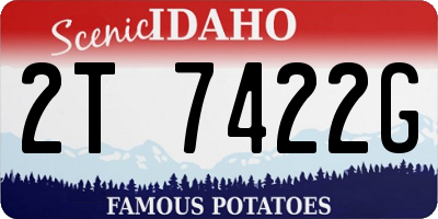 ID license plate 2T7422G