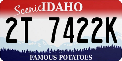 ID license plate 2T7422K