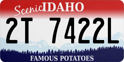 ID license plate 2T7422L
