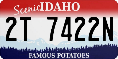 ID license plate 2T7422N