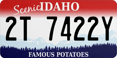 ID license plate 2T7422Y