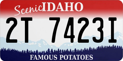 ID license plate 2T7423I