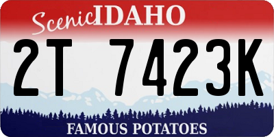 ID license plate 2T7423K