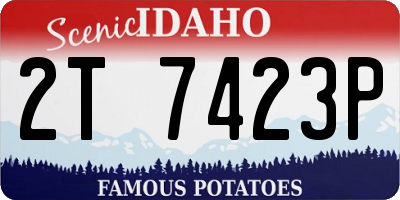 ID license plate 2T7423P