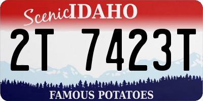ID license plate 2T7423T