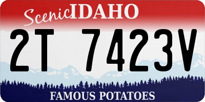 ID license plate 2T7423V