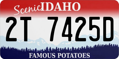 ID license plate 2T7425D