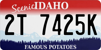 ID license plate 2T7425K
