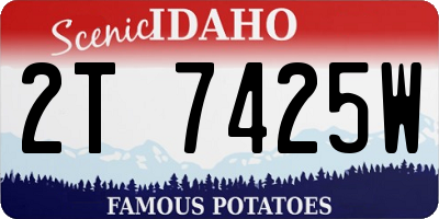 ID license plate 2T7425W
