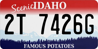 ID license plate 2T7426G