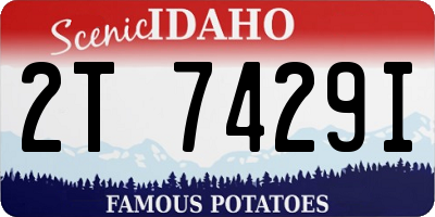 ID license plate 2T7429I