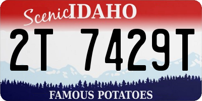 ID license plate 2T7429T