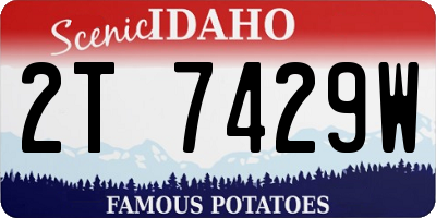 ID license plate 2T7429W