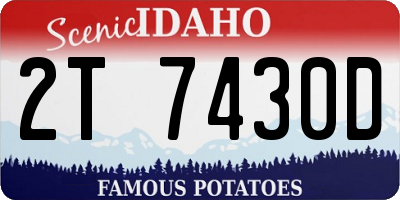 ID license plate 2T7430D