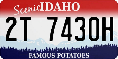 ID license plate 2T7430H
