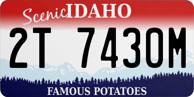 ID license plate 2T7430M