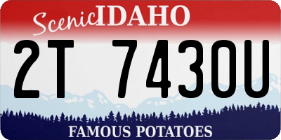 ID license plate 2T7430U