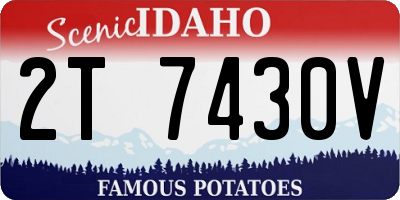 ID license plate 2T7430V