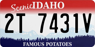 ID license plate 2T7431V
