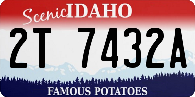 ID license plate 2T7432A