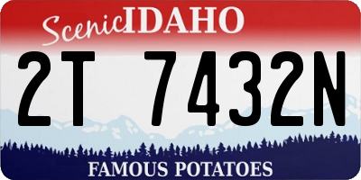 ID license plate 2T7432N