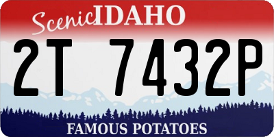ID license plate 2T7432P