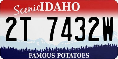 ID license plate 2T7432W