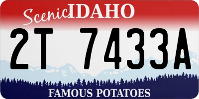 ID license plate 2T7433A