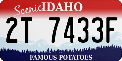 ID license plate 2T7433F