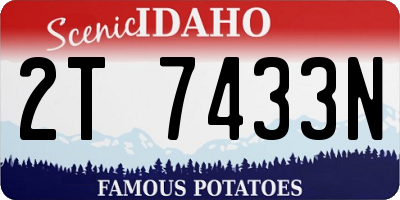 ID license plate 2T7433N
