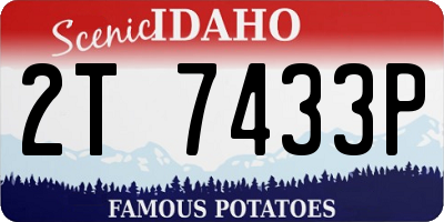 ID license plate 2T7433P