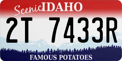 ID license plate 2T7433R