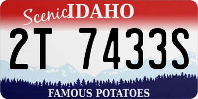ID license plate 2T7433S