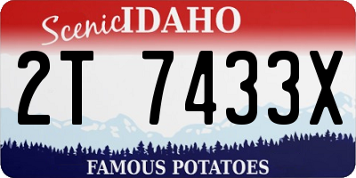ID license plate 2T7433X