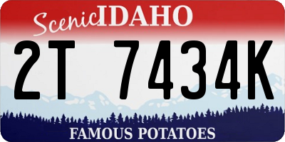 ID license plate 2T7434K