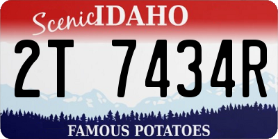 ID license plate 2T7434R