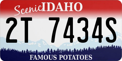 ID license plate 2T7434S