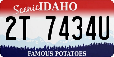 ID license plate 2T7434U