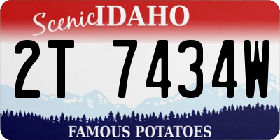 ID license plate 2T7434W