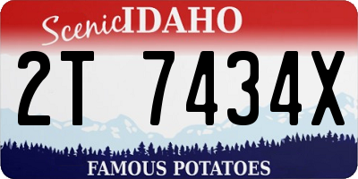 ID license plate 2T7434X