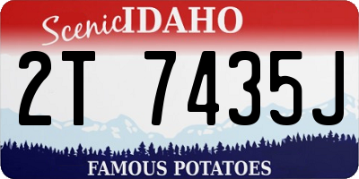 ID license plate 2T7435J