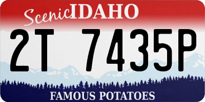ID license plate 2T7435P