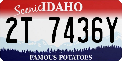 ID license plate 2T7436Y