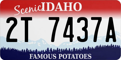 ID license plate 2T7437A