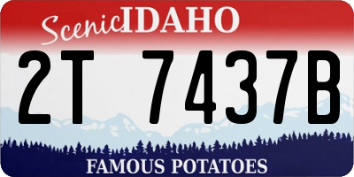 ID license plate 2T7437B