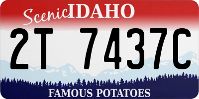 ID license plate 2T7437C